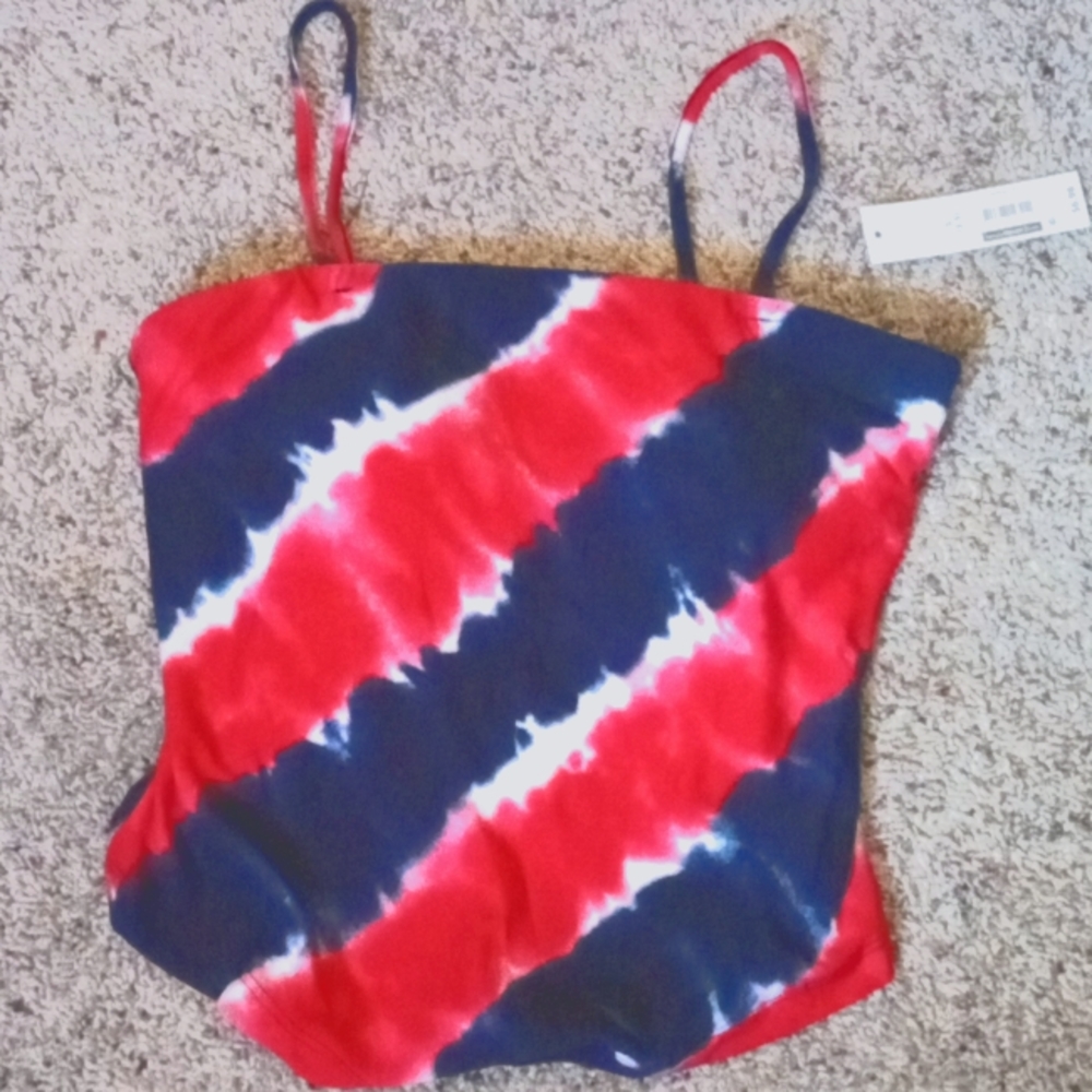 Red white and blue tank top/belly shirt size S